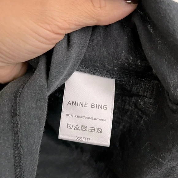 ANINE BING Vintage Eagle Organic Cotton T-Shirt Faded Wash Black NEW with tags - Picture 6 of 8